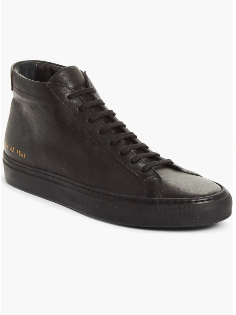 Common Projects Achilles Mid Premium Leather Sneakers in Black EU 45 (US 12)